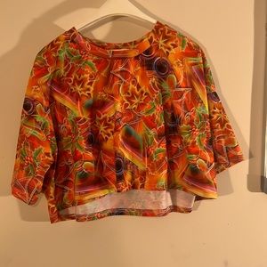 Orange crop with graphic designs